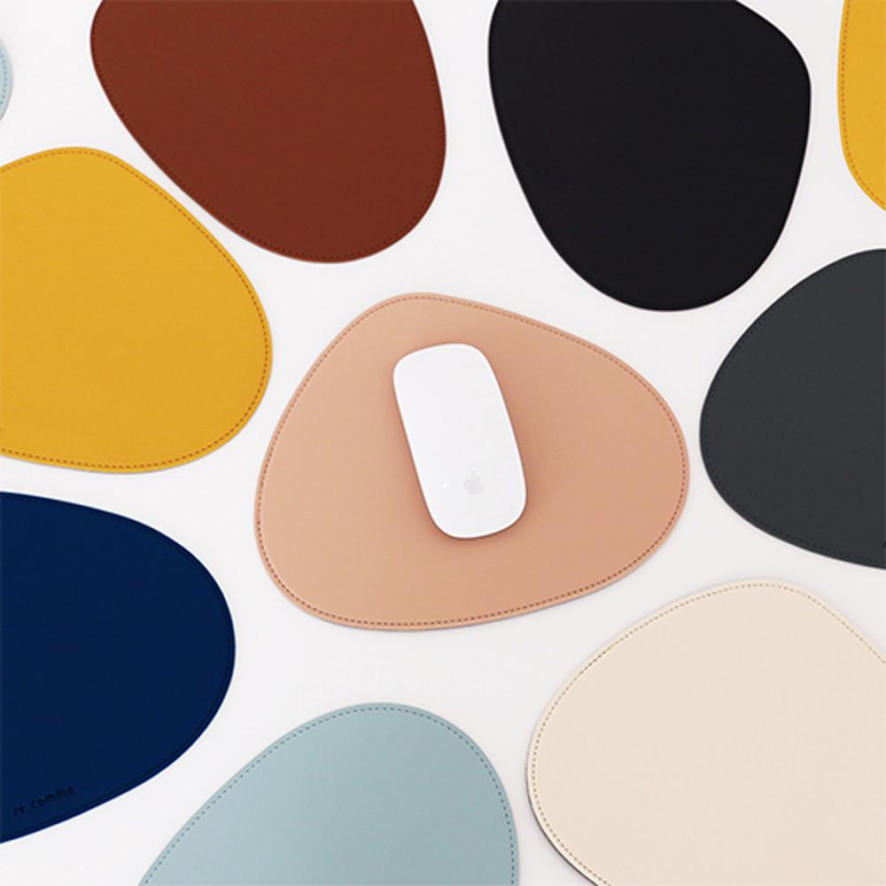 오브리즈 국내제작 가죽 마우스패드 조약돌패드 논슬립 받침대