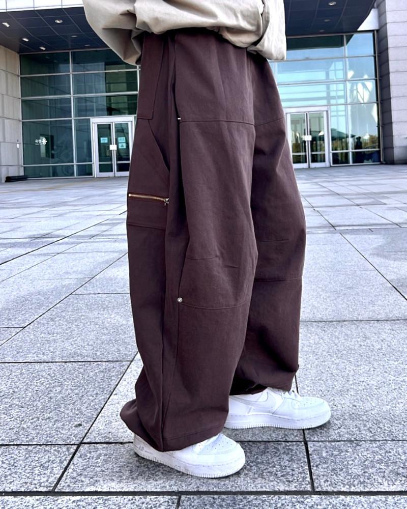 남녀공용 핀턱 지퍼 카펜터 팬츠 2C