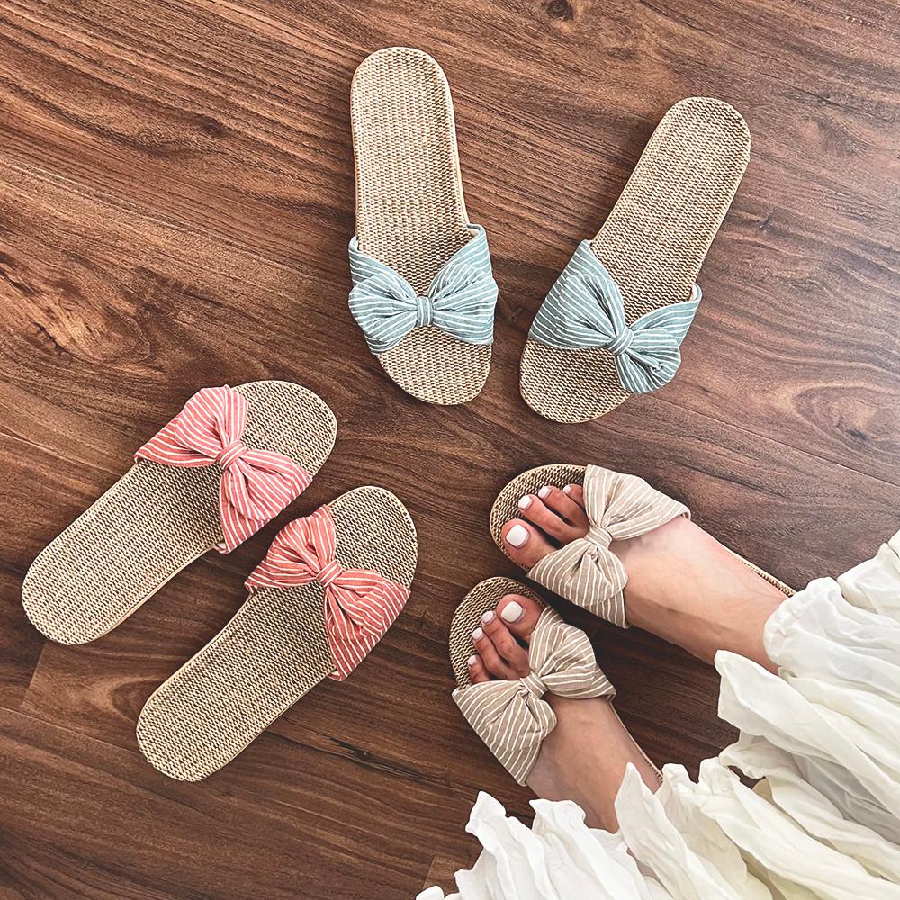여름 린넨 슬리퍼 실내화 선물 세트 / 홈인테리어 선물 집들이 선물 센스있는 친구