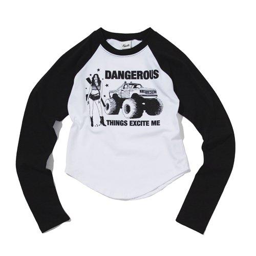 DANGEROUS Raglan long-sleeved T-Shirt (WHITE) WOMENS