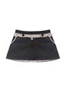 POLKA DOT FRILL MINI SKIRT DEEP GRAY