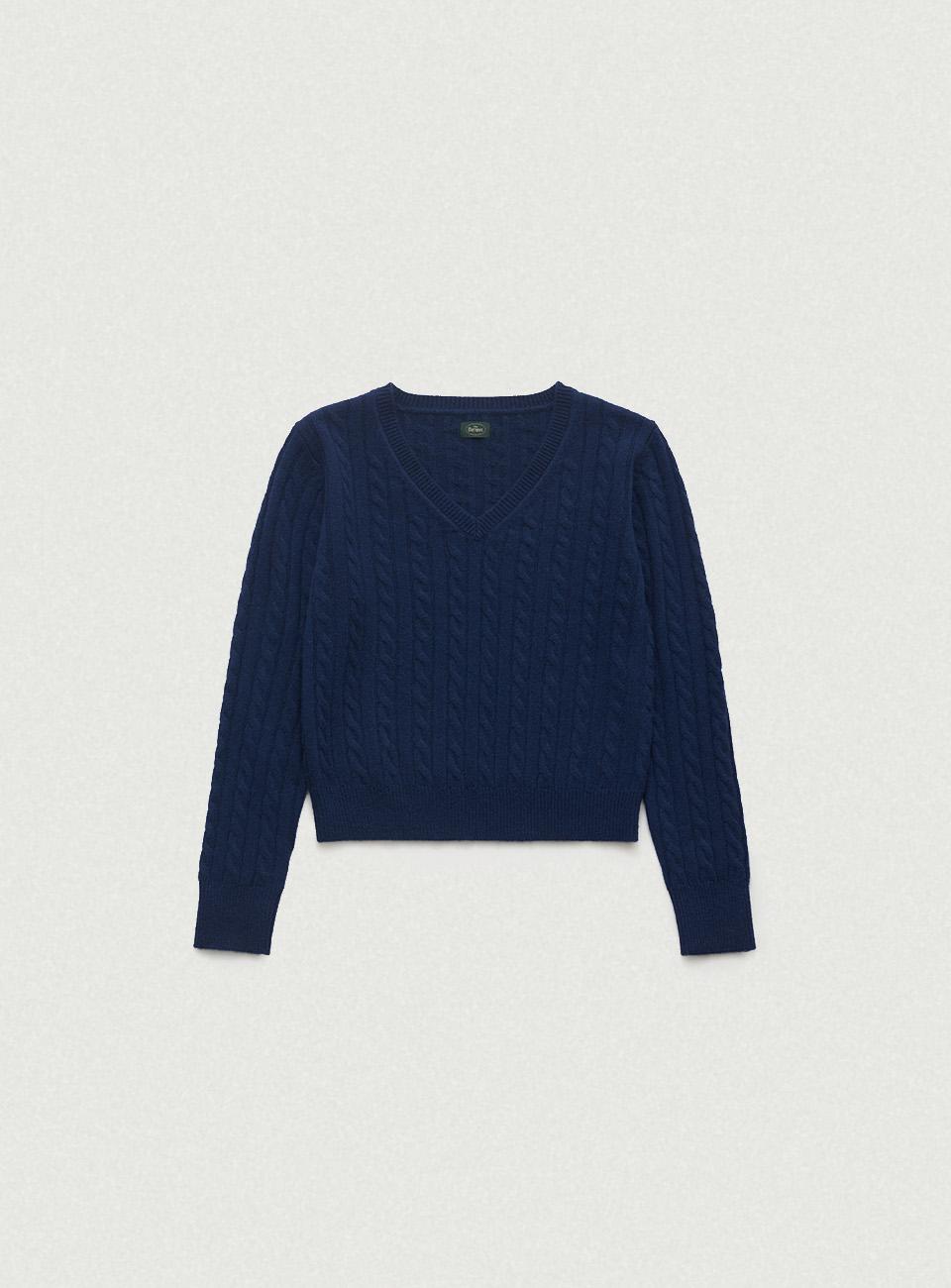 Soft Cashmere V-neck Knit_Navy