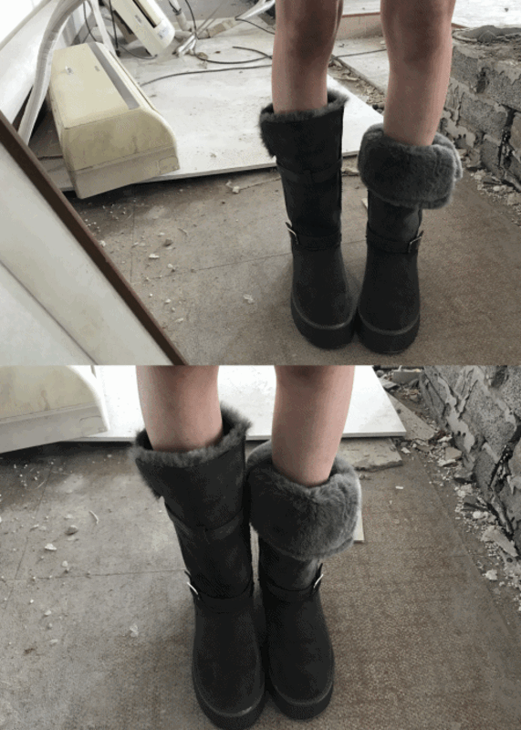 FUR PLATFORM BOOTS