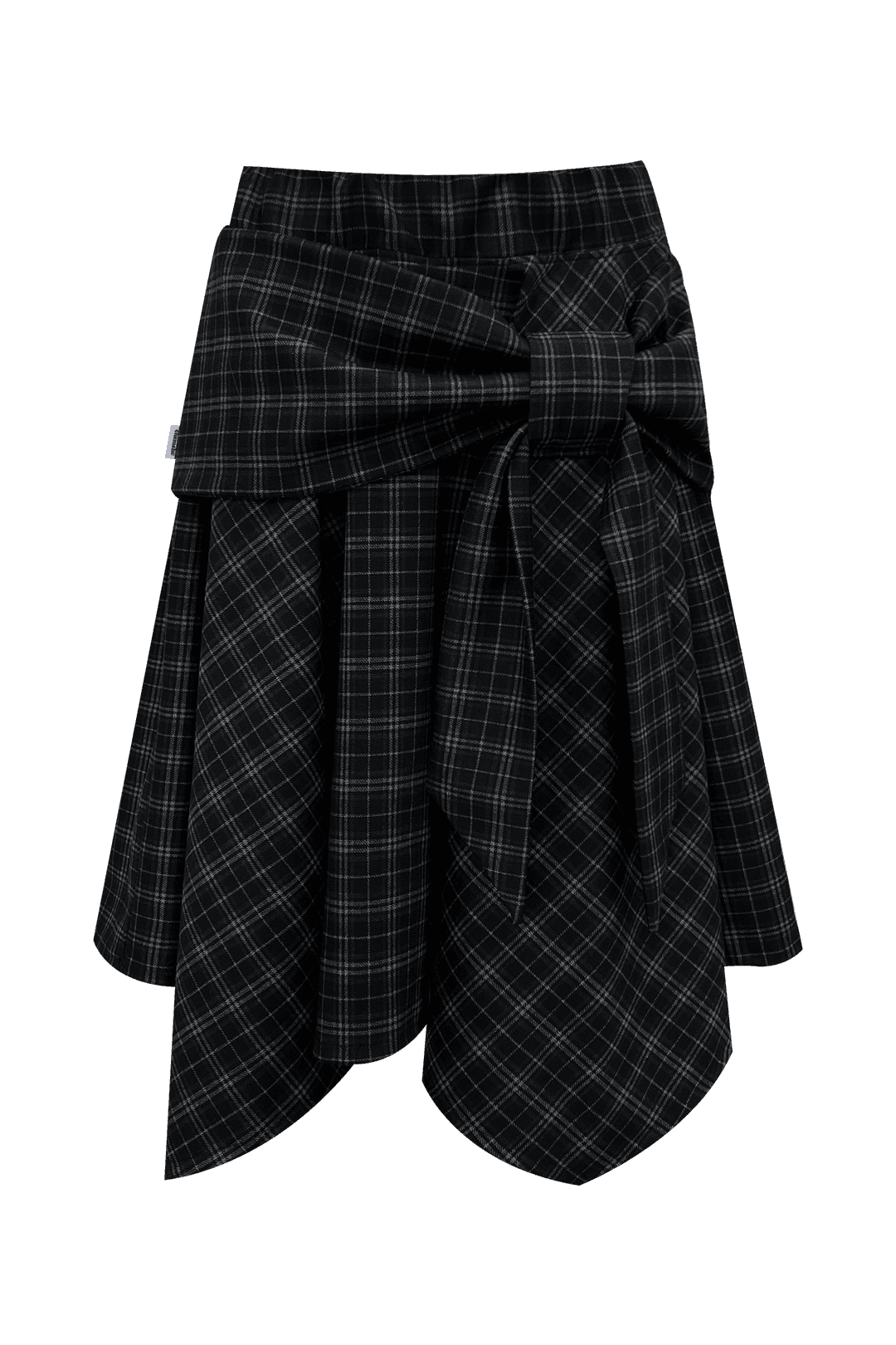 [03.20 순차 출고] BOW UNBALANCED SKIRT (BLACK CHECK)