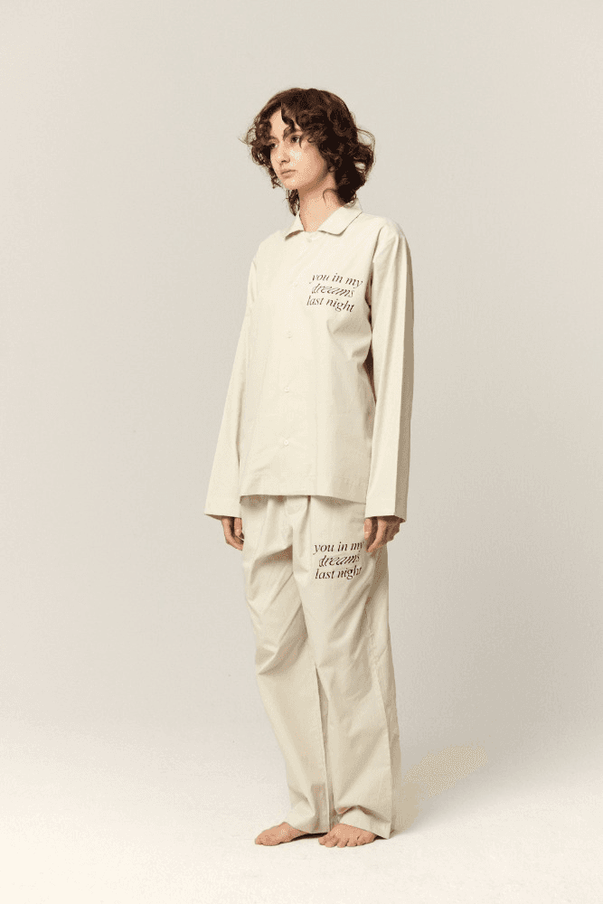 Beige Dreams Organic Cotton Poplin PJs Long Set