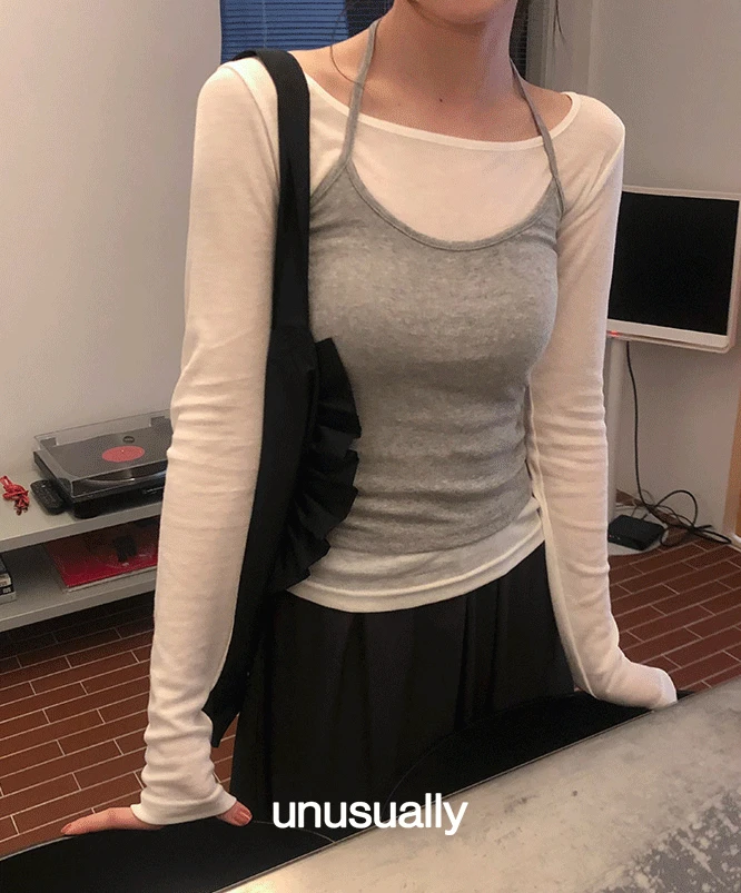 [사계절나시🤎] 언유즈얼리 에민 홀터나시 (4color)