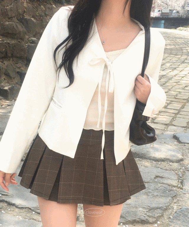 [어깨 보정/신상]  러블리 블라썸 리본 블레이저