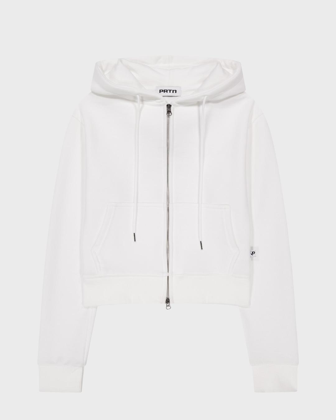 ESSENTIAL SWEAT HOOD ZIP-UP-WHITE