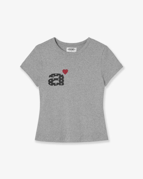DOT SMALL LETTER TEE [MELANGE GREY]