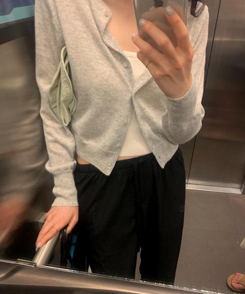 미뉴에트 [린넨 30%] Pinon linen cardigan (그레이)