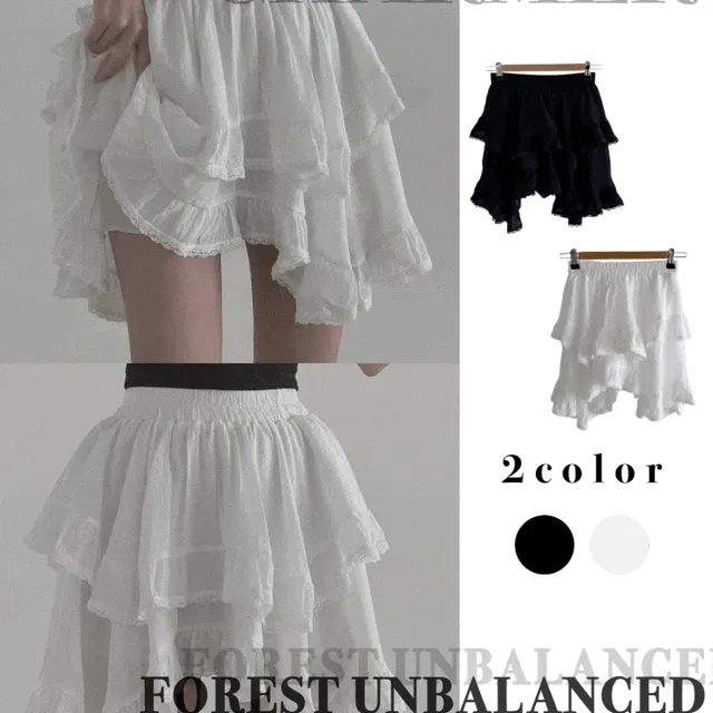 [속바지o/밴딩]포레스트 언발 캉캉 미니스커트