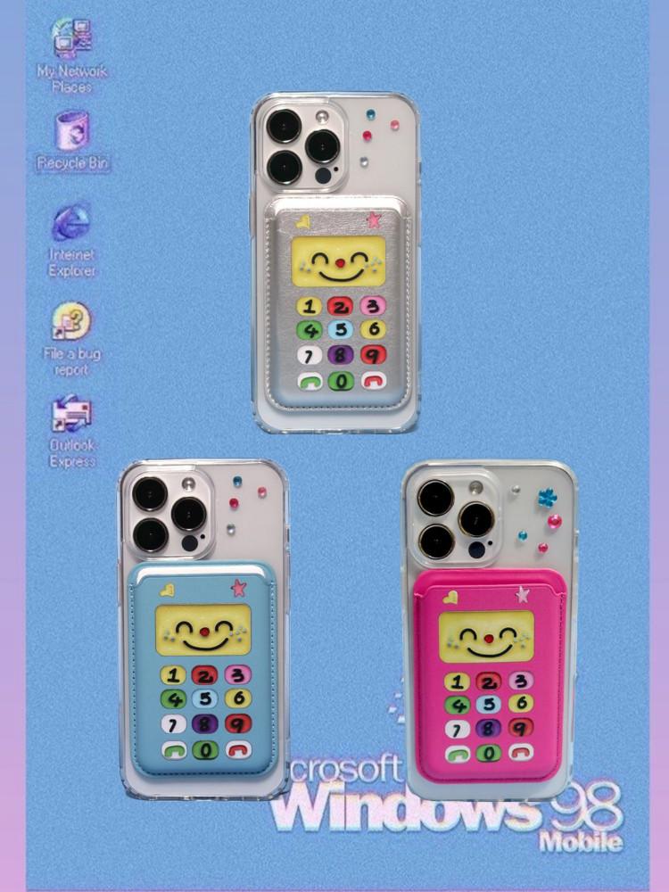 수심 Retro Card Case 카드 아이폰 갤럭시 케이스 감성 힙한 실버 맥세이프