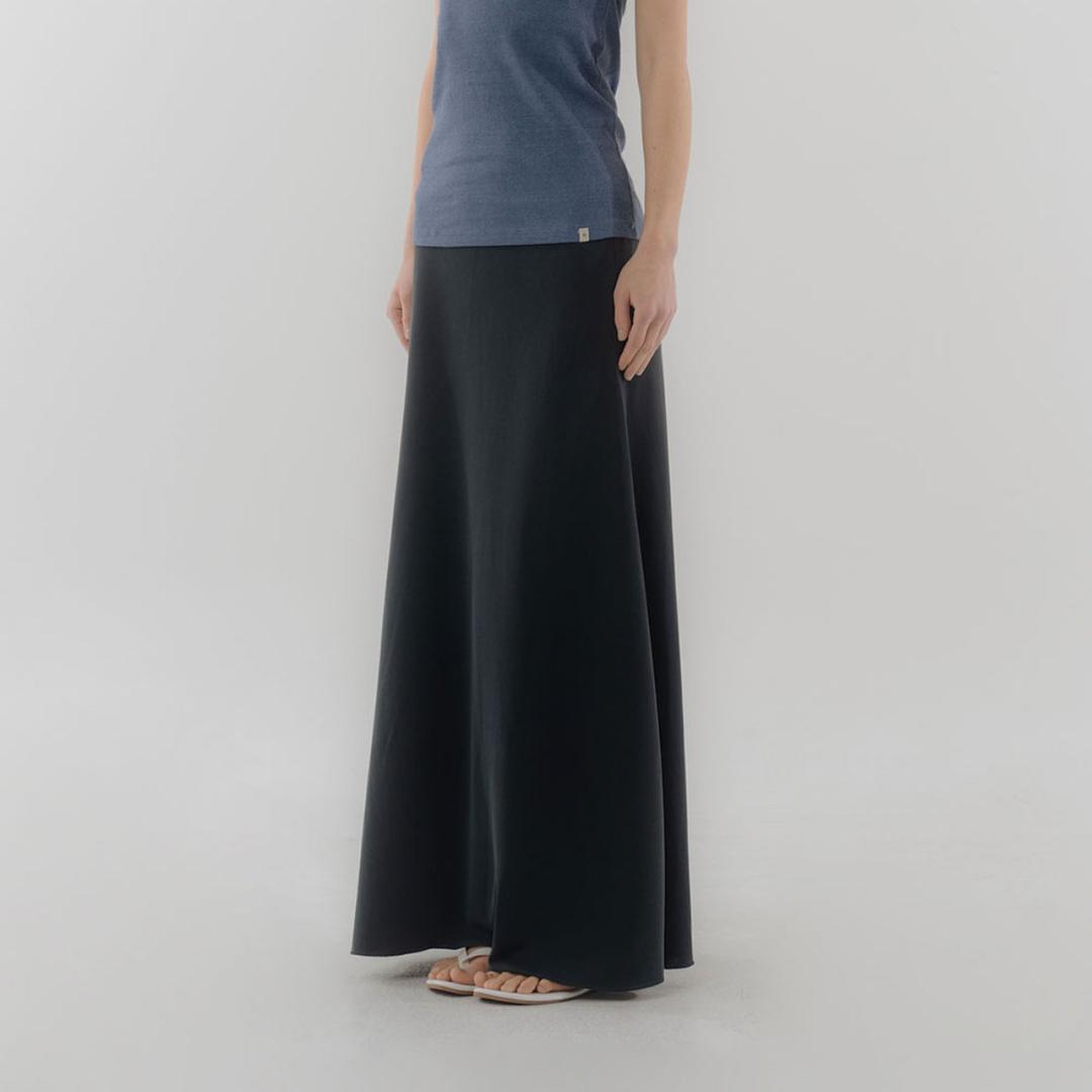 Modal Long Skirt_Charcoal