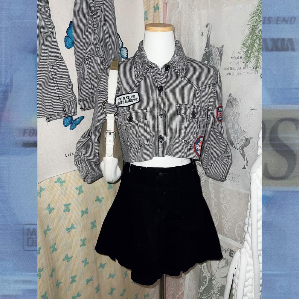 [중고] 스트라이프 캐주얼 자켓 & 레그워머 세트