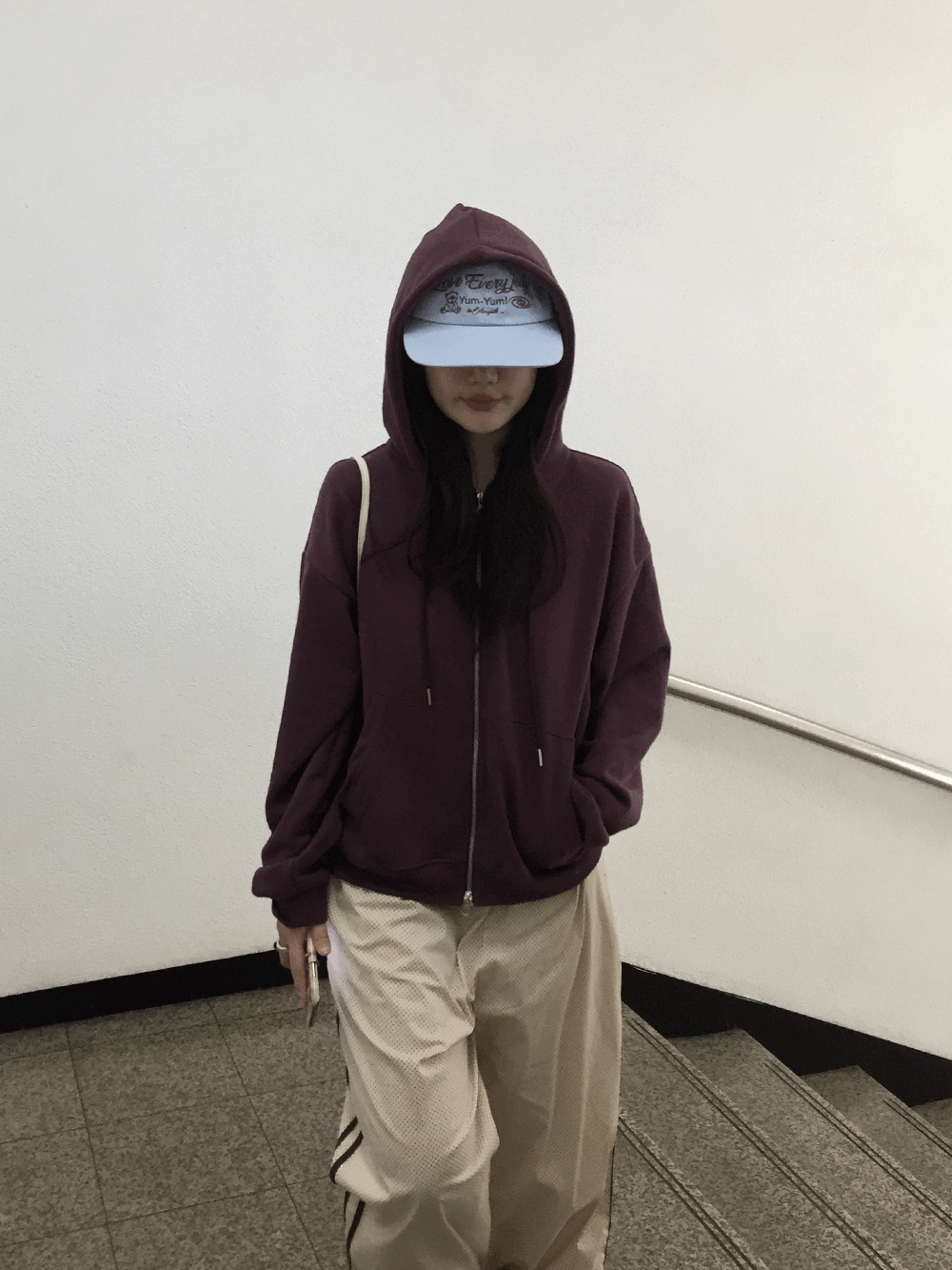 하우유 브로인 루즈핏 투웨이 후드집업 (4c)