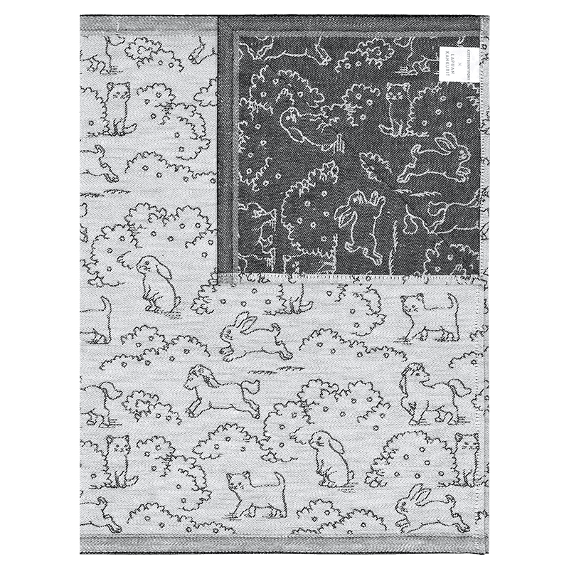 Kittybunnypony Grove Gray Tea Cloth by Lapuan Kankurit 키티버니포니 그로브 그레이 티 타월