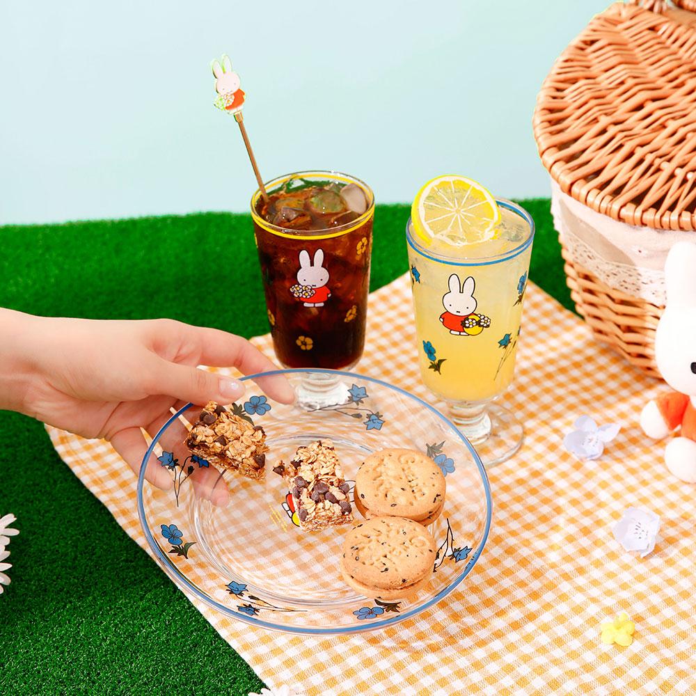 [보프렌즈] 미피 유리컵 디저트세트 ( 유리컵 + 디저트원형접시 +머들러 )