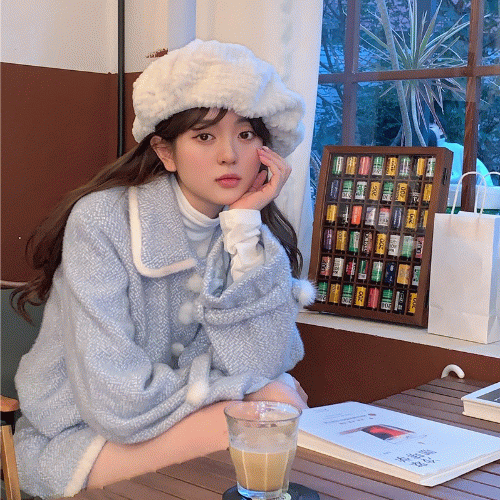 (당일발송) [봄신상/봄자켓/데이트룩] 브이넥 카라 배색 포켓 퍼 긴팔 세미크롭 자켓 봄 데이트룩 하객룩 캠퍼스룩 러블리