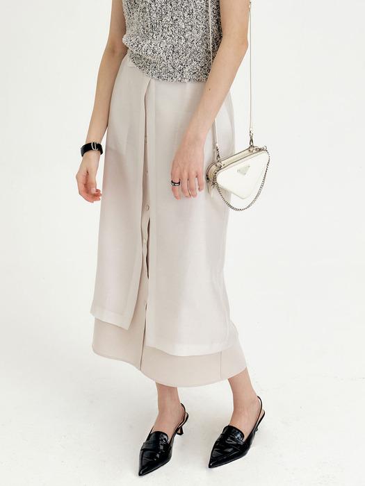 24 Summer_ Cream Layered Midi Skirt