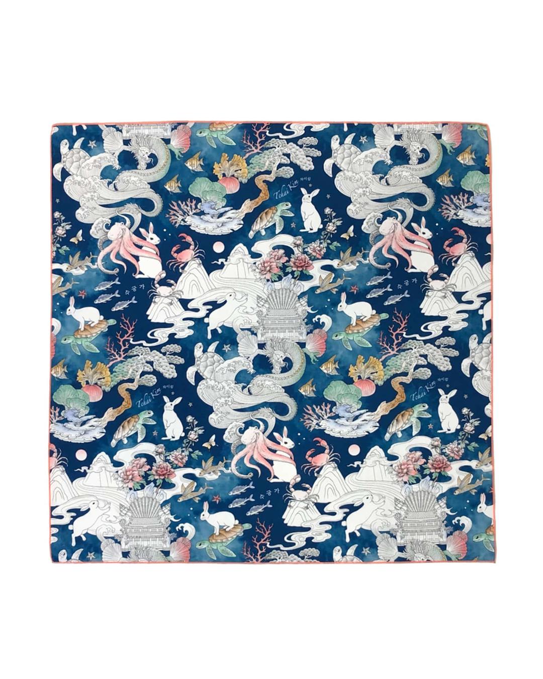 스카프C_수궁가(navy/white)