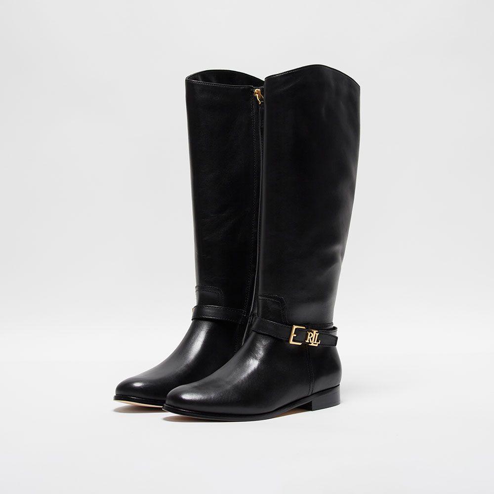 브룩 버니시 레더 라이딩 부츠 (BLACK)