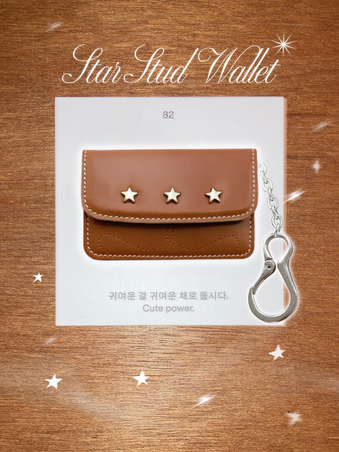 에포에(ETPOÈT) 스타 스터드 아코디언 카드지갑 (탠브라운 / 베지터블 가죽)