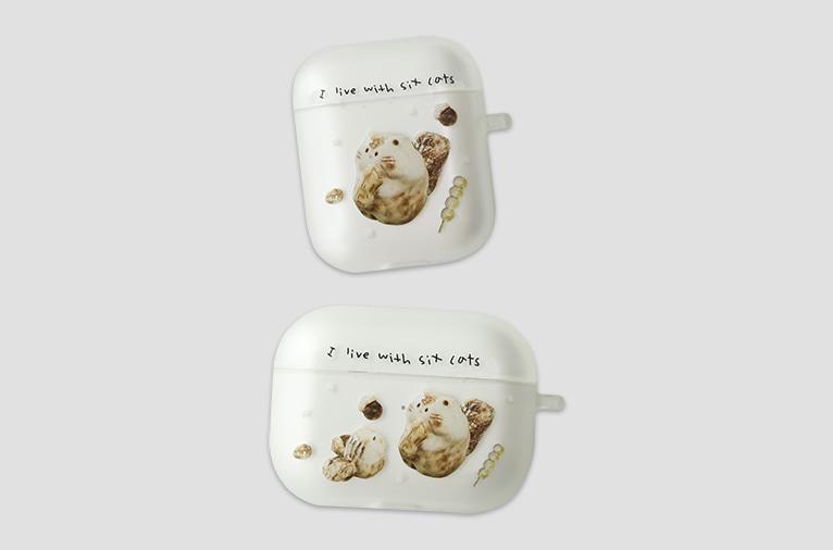 재입고*[i live with six cats] 에어팟케이스_다람쥐의 비상식량