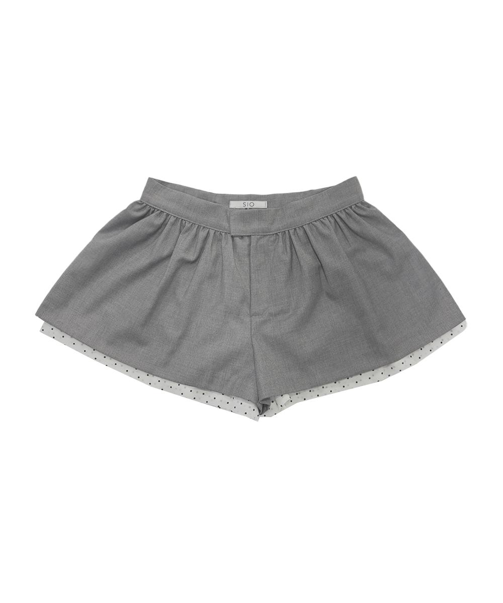 SHIRRING VOLUME PANTS [GREY]