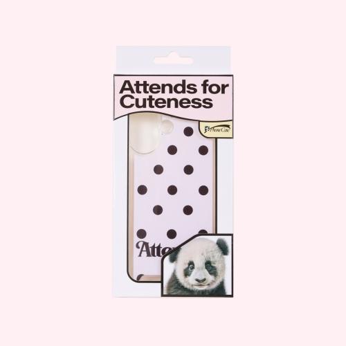Attends girls dots card case (Big dots Baby pink)