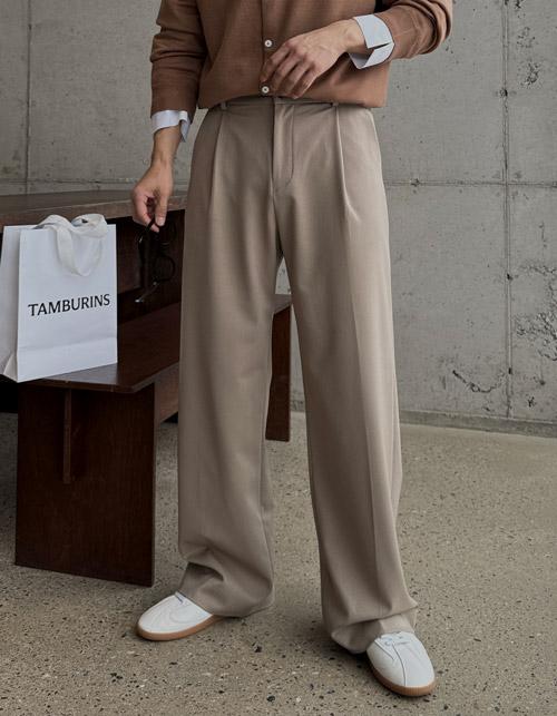 업 루븐 원턱 뒷밴딩 와이드 슬랙스 (4color)