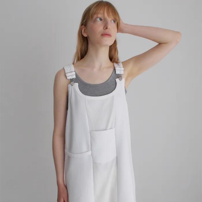 SUSPENDER DRESS WHITE