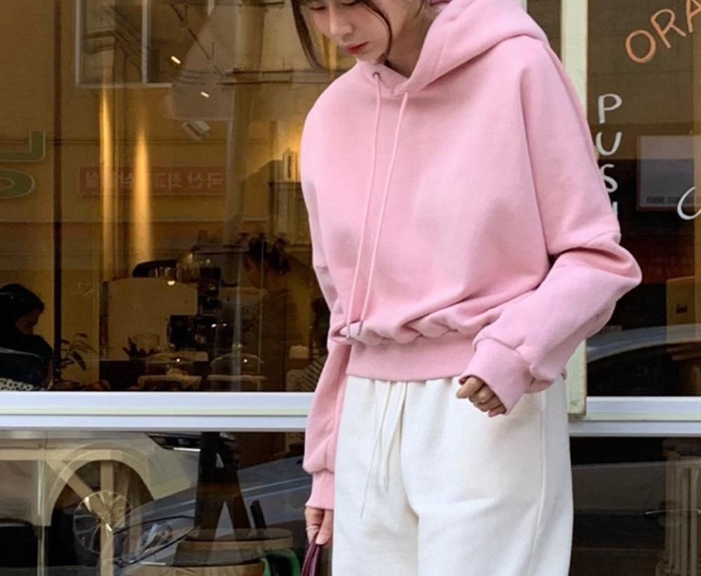 파스텔 기모 후드