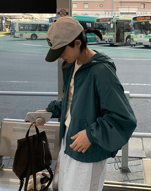 [1천장돌파]앤쥬 후드 윈드 숏 점퍼 (5color)