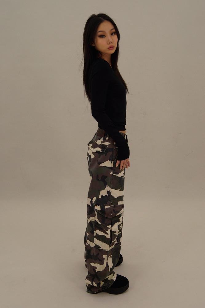 카모플라주 카고 팬츠