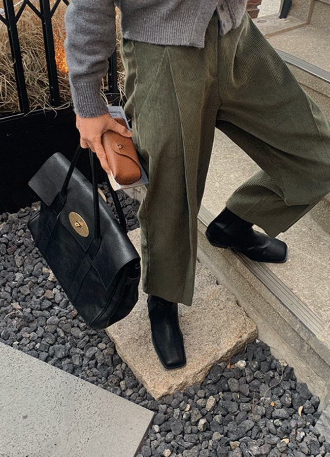 [RE-OPEN] 레종 골덴 핀턱팬츠 (khaki)