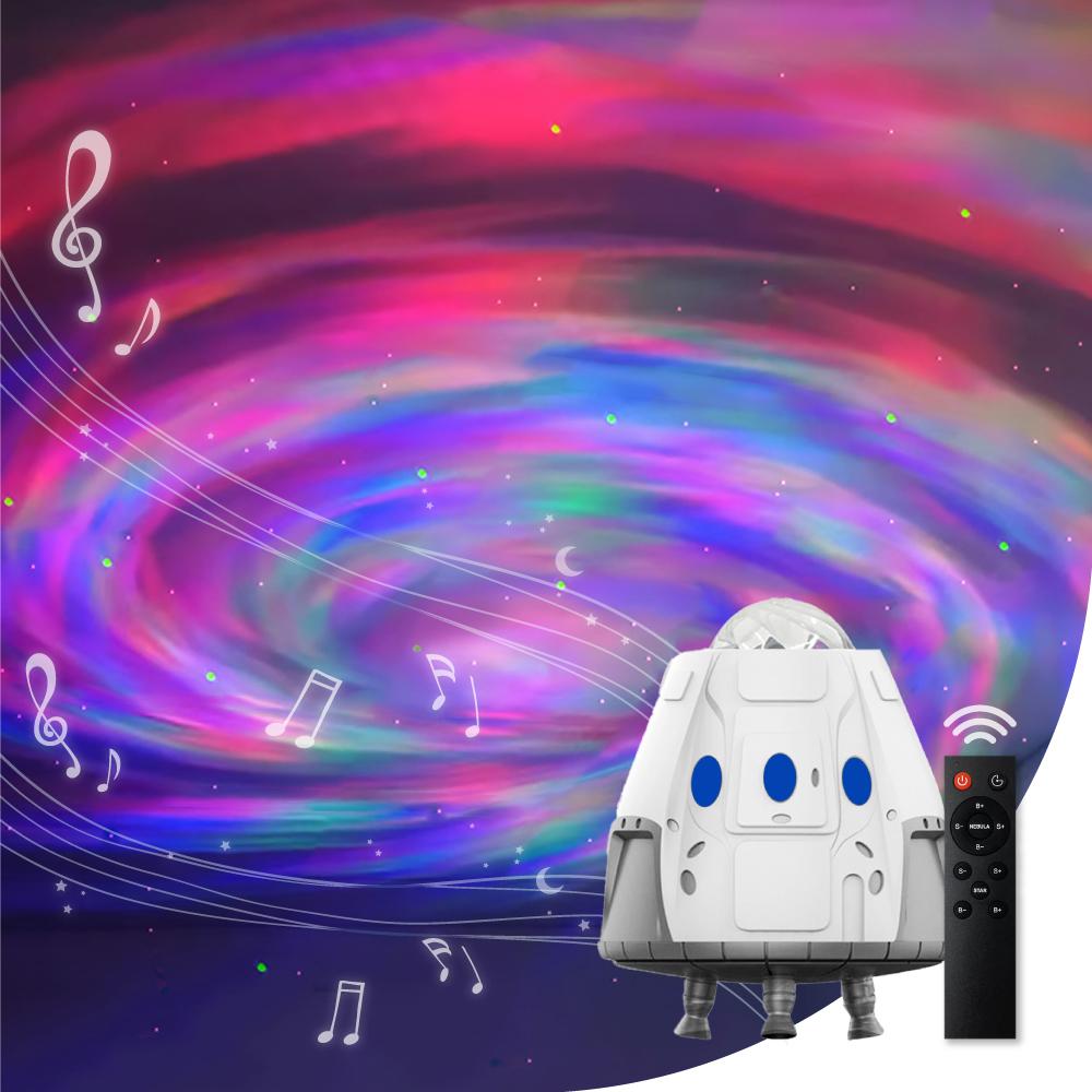우주선 은하수 오로라 블루투스 스피커 무드등 조명(7가지 색상, 리모콘 증정)