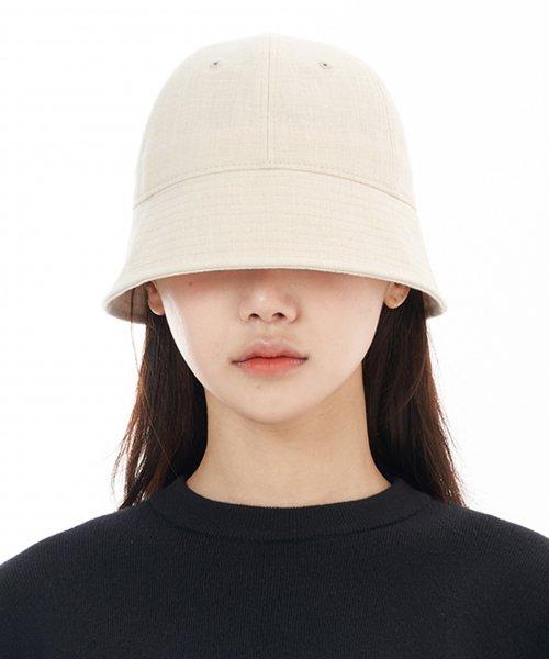 오버핏 린넨 라운드 버킷햇 (아이보리)