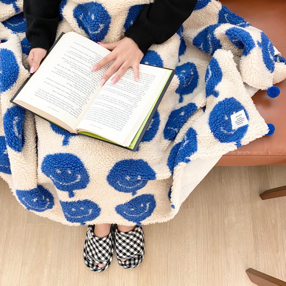 (주문폭주)스마일 덤블 블랭킷 캠핑이불 겨울이불-배송지연 (6~7일 소요)