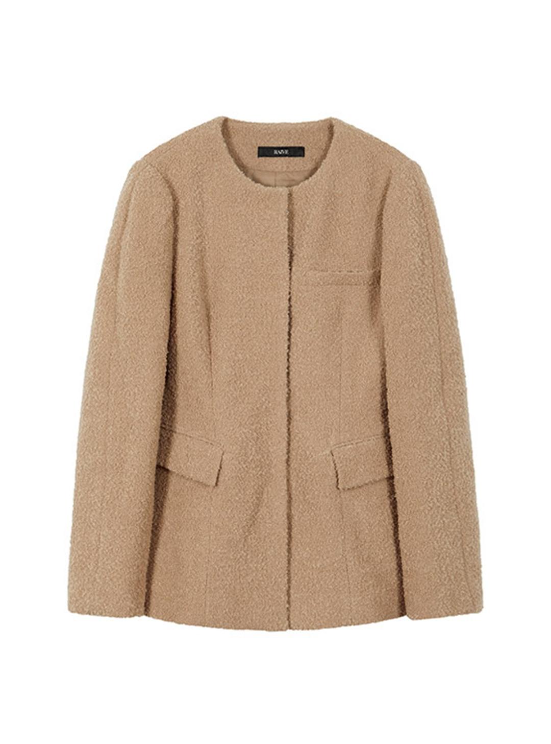 Puff Sleeve Line Jacket in Beige VW3WJ034-91