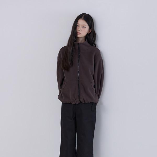 ZIP-UP FLEECE SWEATSHIRT_BROWN