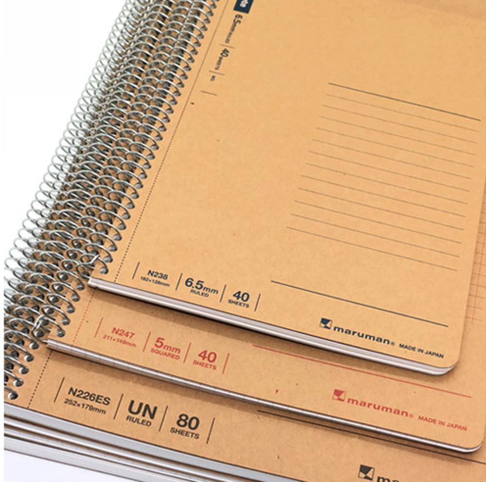 [마루망] 스파이럴 크라프트 노트 A4 A5 A6 A7 B5 B6 줄 방안 무지