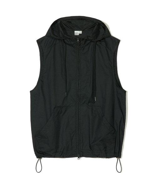 시어 후드 베스트 블랙