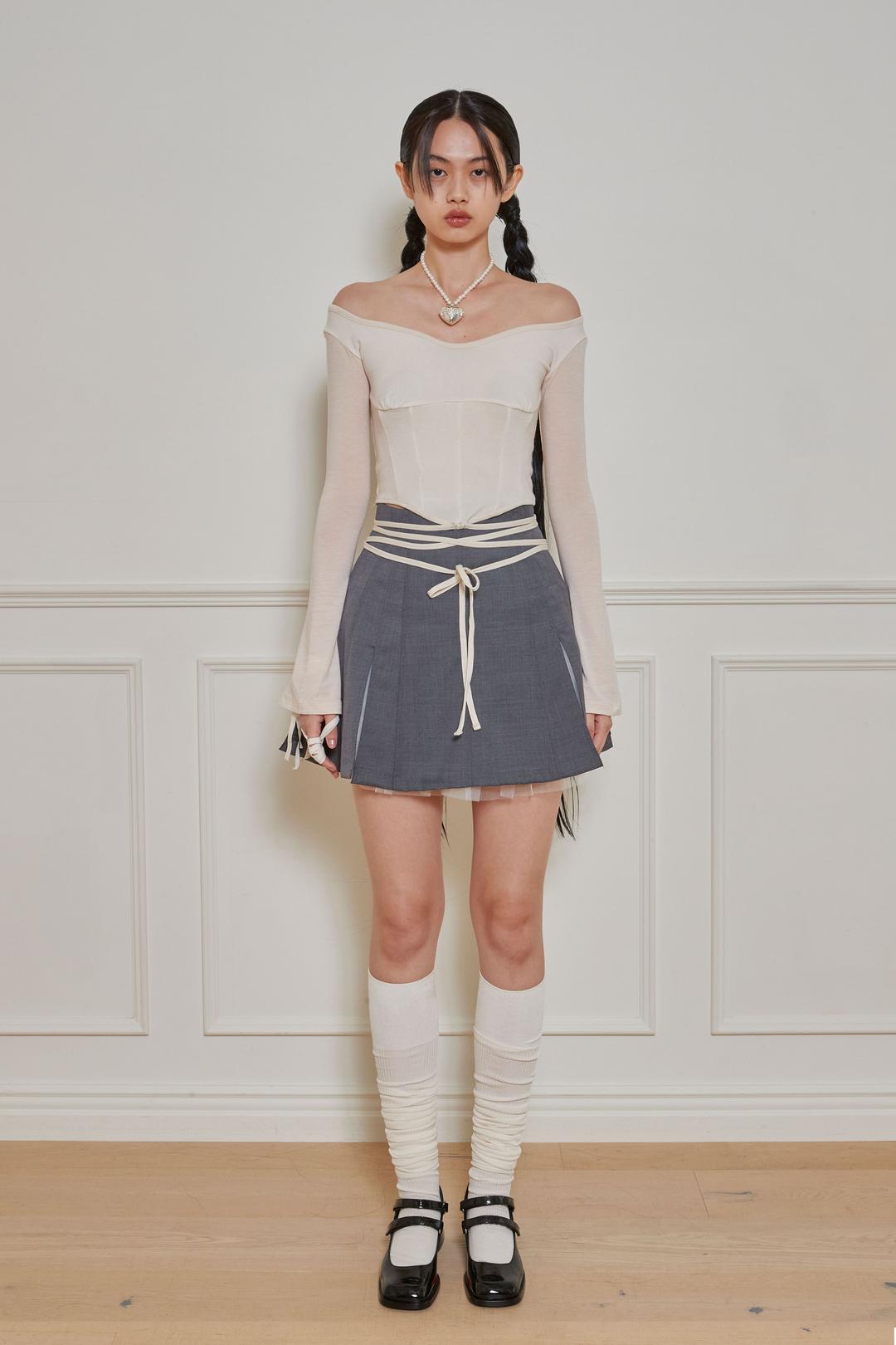 Corset Criss-cross Top(Cream)
