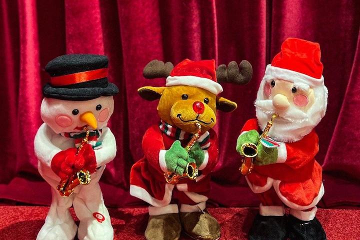캐롤8곡+말따라하기 춤추는 댄싱 인형 산타&루돌프 크리스마스 소품 장식 선물
