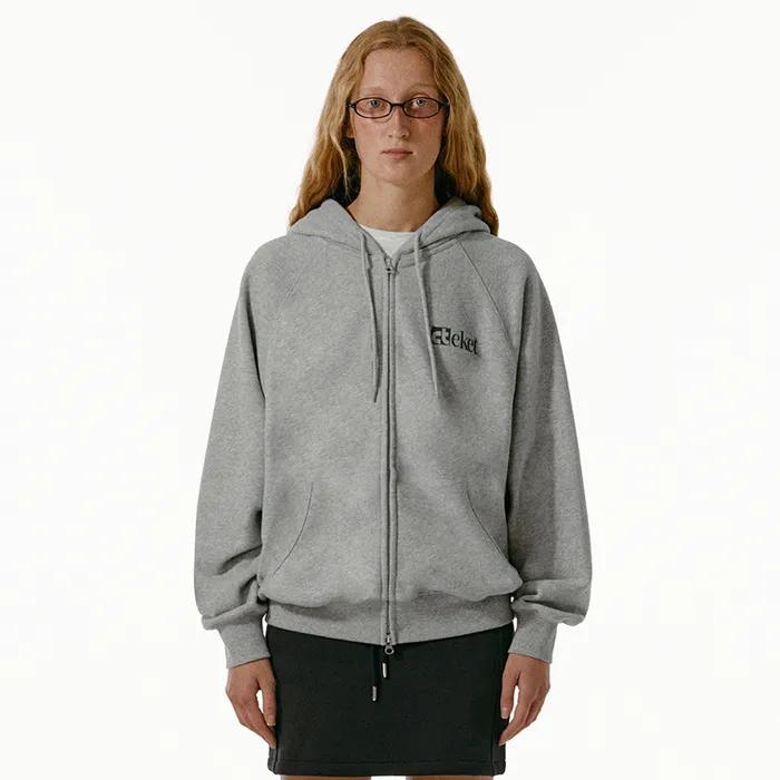 Plan Zip-Up Hoodie Melange Gray