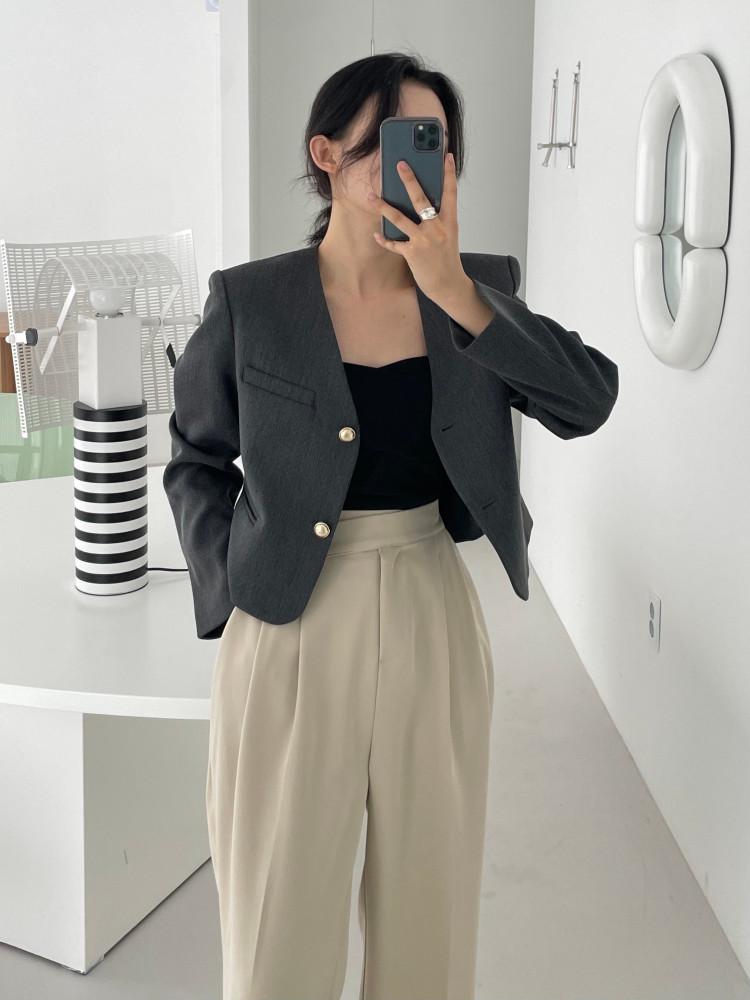 도스 노카라 금장 버튼 자켓(3color)