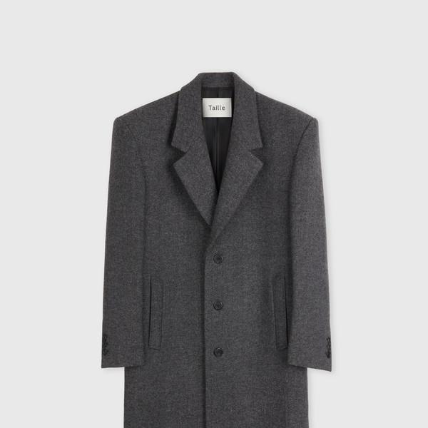 SAINT SINGLE BREASTED OVER COAT DARK HERRINGBONE