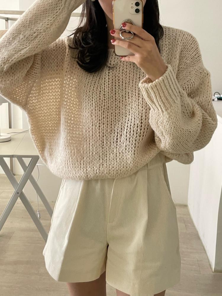 보트넥 알파카 니트 [여리여리 알파카 루즈핏 니트]