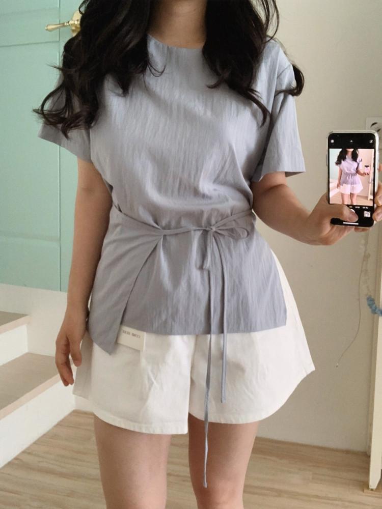 투웨이 랩 리본 블라우스