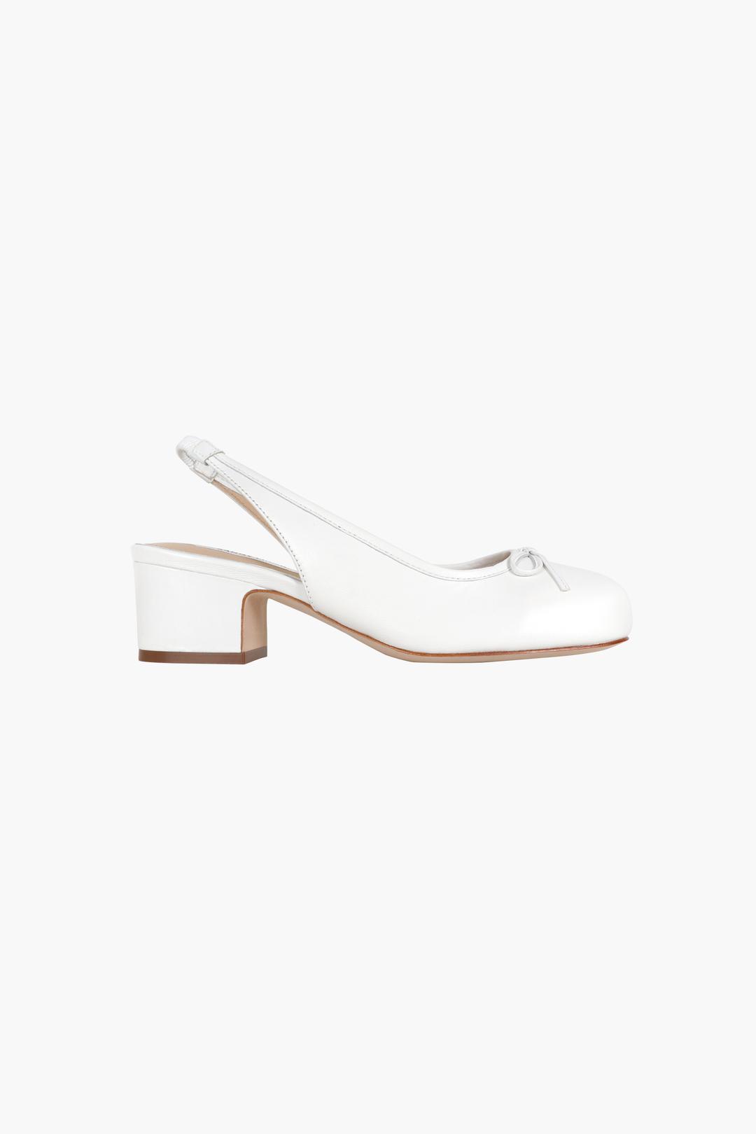 SLINGBACK 45 IN OPTIC WHITE NAPPA - OPTIC WHITE / 35